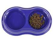 Photo: A pet's food and water bowl.