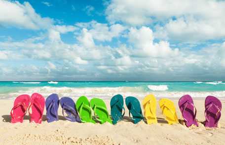 Flip flops on beach