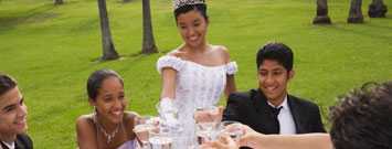 Photo: Newlyweds toasting family and friends