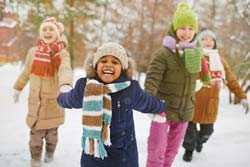 Children playing in the snow