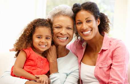 Three generations of women