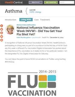 Health Central, asthma, NIVW, did you get your flu shot yet?