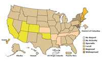 Current United States Flu Activity Map