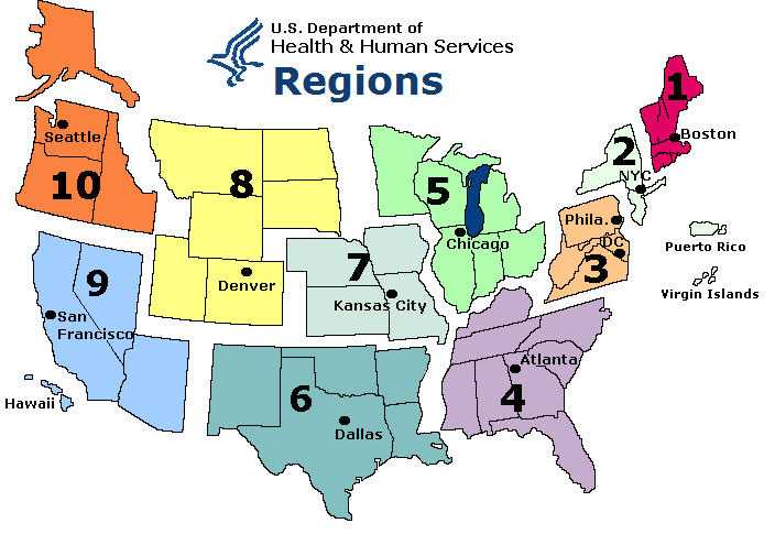 WHO/NREVSS Regional ILI in US map