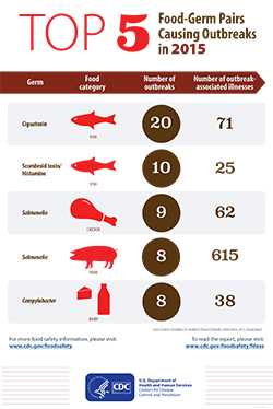 Top 5 Food-Germ Pairs Causing Outbreaks in 2015