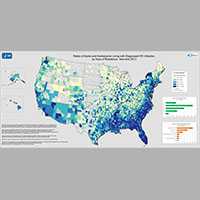 The map shows that concentrations of counties with the highest heart disease hospitalization rates - meaning the top quintile - are located primarily in Louisiana, Kentucky, West Virginia, Pennsylvania, and Tennessee.  Pockets of high-rate counties also were found in Alabama, Georgia, North Carolina, Mississippi, Arkansas, Missouri, Texas, and Michigan.