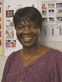 Ms. Sarafina Kafunga, an outstanding HIV testing and counseling provider at Ohangewena Clinic in northern Namibia.