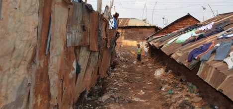 Kibera slums on the outskirts of Nairobi, Kenya