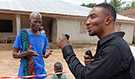 Ebola responder conducting contact tracing in Sierra Leone.