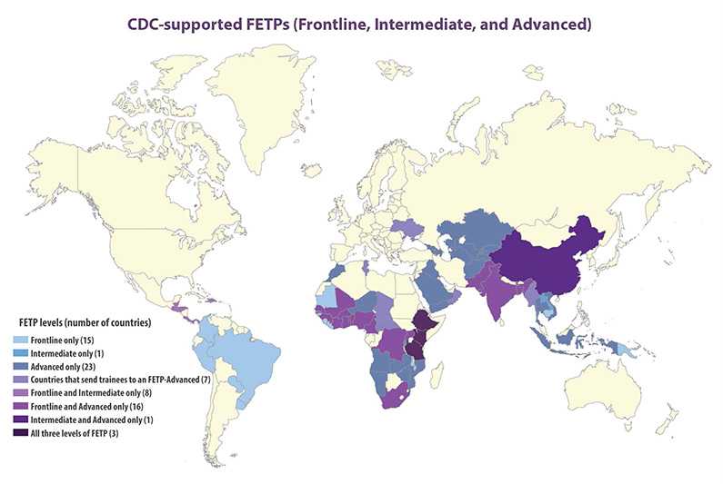 	Countries participating in FETPs as of April 2017.