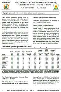 Ghana Health Service's Weekly Epidemiological Bulletin