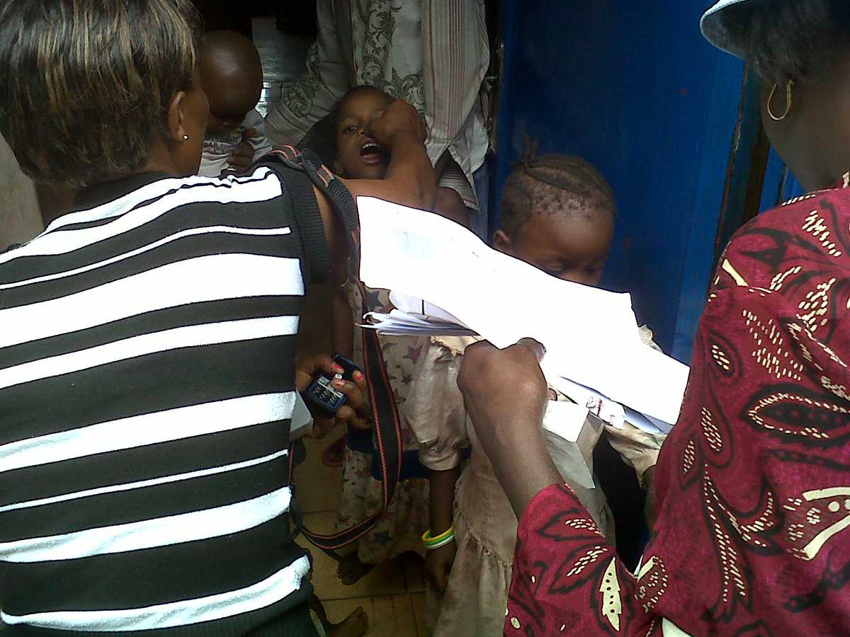 Democratic Republic of the Congo: A child being vaccinated during a polio campaign in Kalemie