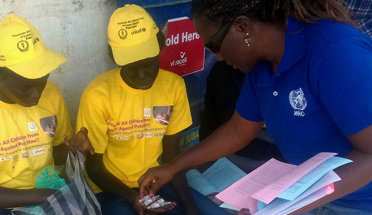 Supervisors check everything twice, making sure that each vaccination team has enough vaccine 