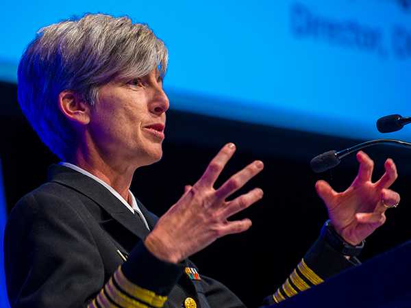 Dr. Nancy Knight, Director of CDC’s Division of Global Health Protection, delivers opening remarks to staff at the 2017 CDC Center for Global Health annual Meeting.