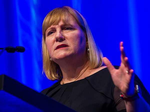 Dr. Rebecca Martin, Director of CDC’s Center for Global Health (CGH), delivers opening remarks to CDC staff at the 2017 CGH Annual Meeting.