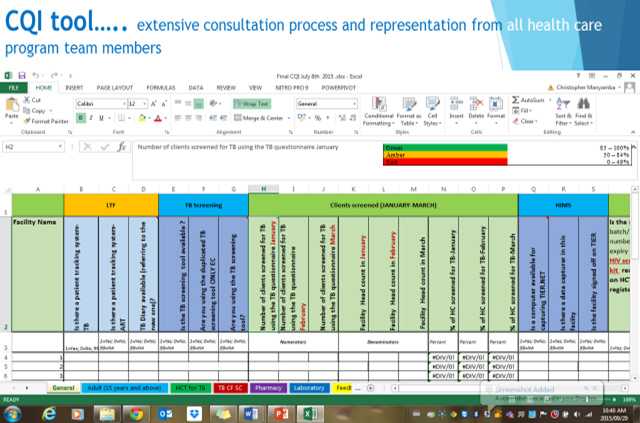 Figure 2: Program components of the CQI tool