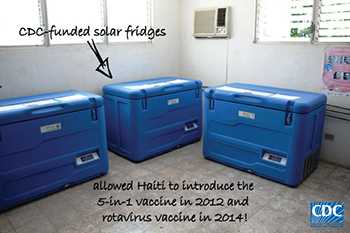 	CDC-funded solar refrigerators at Jacmel Depot