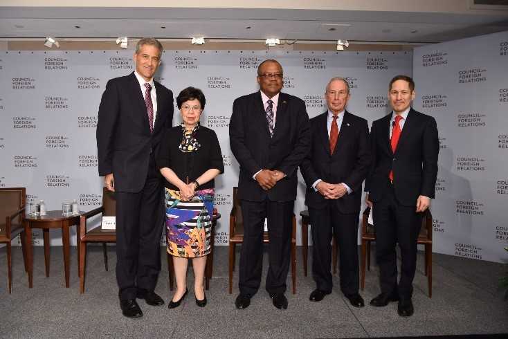 	Presenters at the Global Hearts Initiative launch in New York City on September 22, 2016. 