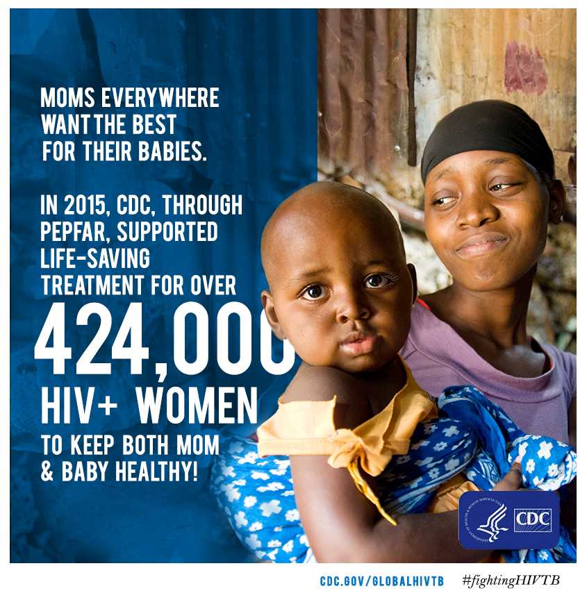 Moms everywhere want the best for their babies. In 2015, CDC, through PEPFAR, supplied life-saving meds to over 424,000 HIV positive women to keep both mom and baby healthy