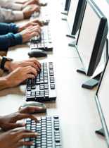 people using computers in a computer lab