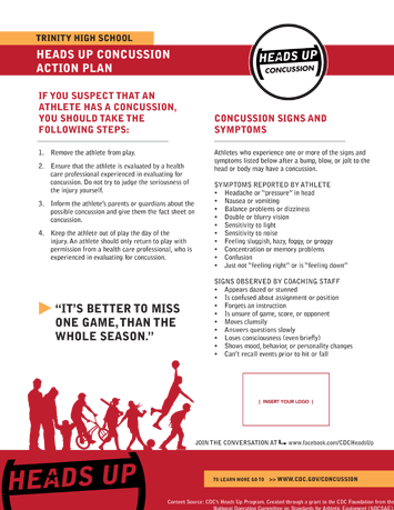 HEADS UP Concussion Action Plan PDF image