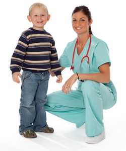 photo: school nurse with child