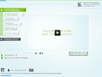 	Screen shot of the clinician training