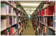 image of shelves of books