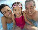 Photo: A family in the swimming pool.