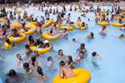 crowded wave pool