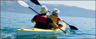 Photo: Two people in a kayak