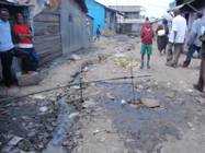 An illegal tap in a settlement in Kenya.