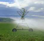 	Photo of a water sprayer irrigating a field