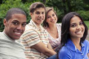 Teenage friends spending time together 