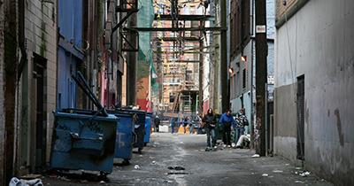 photo of an alley in a city