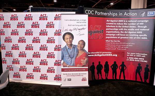 CDC exhibit booth at the Bronner Bros. International Hair Show in Atlanta, GA