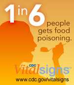 1 in 6 people gets food poisoning. CDC Vital Signs™: www.cdc.gov/vitalsigns