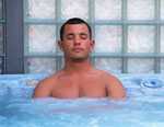 Man in hot tub