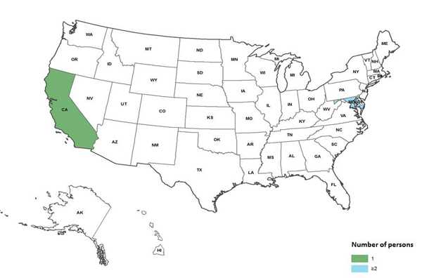 Persons infected with the outbreak-associated strain of Listeria monocytogenes, by state as of February 21, 2014