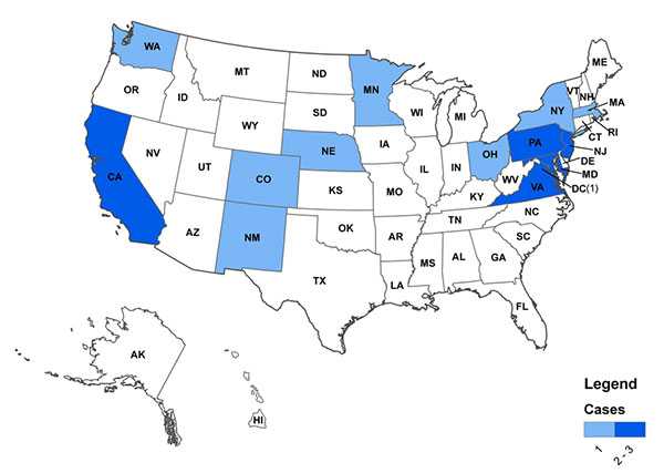 Persons infected with the outbreak-associated strain of Listeria monocytogenes, by state