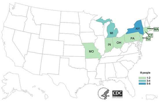 Map of case count, click for more details. 