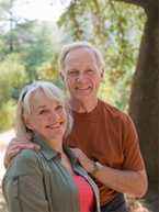 Elderly couple in a park