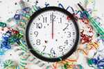 Clock with confetti