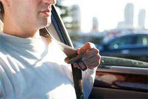 man wearing his seatbelt