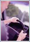 Woman texting while driving