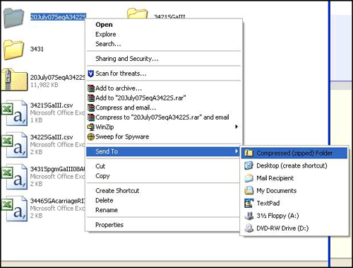 Figure 1 is an image showing how to create a zip file of the sequencing data to be analyzed.