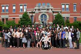 Large group of students