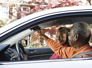 Older Adult couple in a car