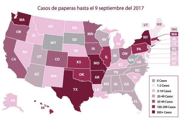 Mumps outbreak map