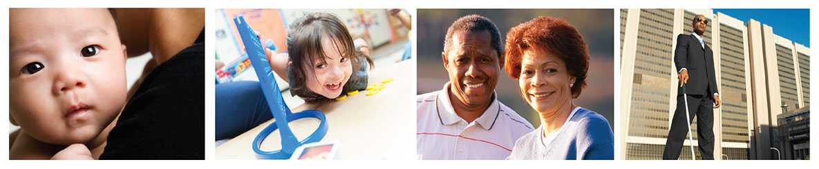 Collage of images, showing people throughout the lifespan. 